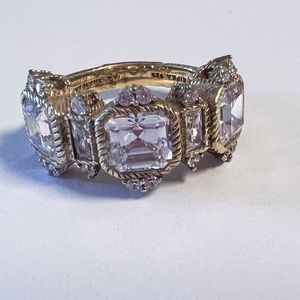 Judith Ripka 14K over sterling silver ring
